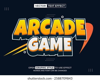 arcade game editable text, font effect, 3d text for title