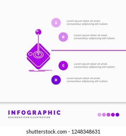 Arcade, game, gaming, joystick, stick Infographics Template for Website and Presentation. GLyph Purple icon infographic style vector illustration.