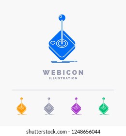 Arcade, game, gaming, joystick, stick 5 Color Glyph Web Icon Template isolated on white. Vector illustration
