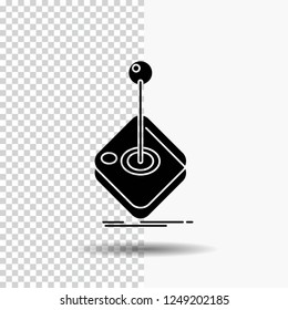 Arcade, game, gaming, joystick, stick Glyph Icon on Transparent Background. Black Icon