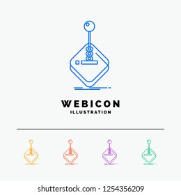 arcade, game, gaming, joystick, stick 5 Color Line Web Icon Template isolated on white. Vector illustration