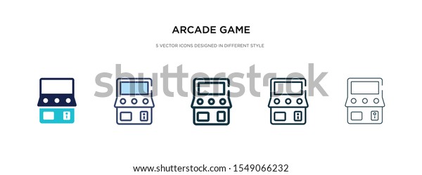 arcade\
game icon in different style vector illustration. two colored and\
black arcade game vector icons designed in filled, outline, line\
and stroke style can be used for web, mobile,\
ui