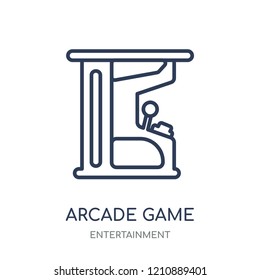 Arcade game icon. Arcade game linear symbol design from Entertainment collection.