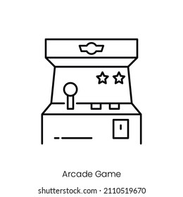 arcade game icon. Outline style icon design isolated on white background