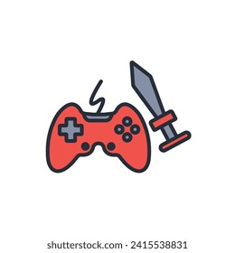 arcade game icon. vector.Editable stroke.linear style sign for use web design,logo.Symbol illustration.