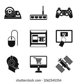 Arcade game icons set. Simple set of 9 arcade game vector icons for web isolated on white background