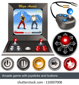 Arcade-Spiel mit Joysticks und Tasten