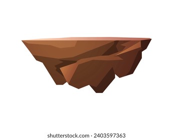 Arcade game level platform in shape of a stone staircase or ground island, 2D cartoon vector illustration isolated on white background. Level up platform for video game.