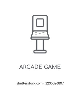Arcade game linear icon. Modern outline Arcade game logo concept on white background from Entertainment and Arcade collection. Suitable for use on web apps, mobile apps and print media.