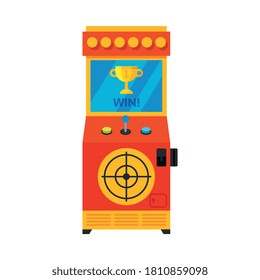 Arcade Game Machine, Amusement Gaming Machinery Vector Illustration