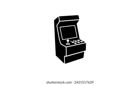 Arcade Game Machine, black isolated silhouette