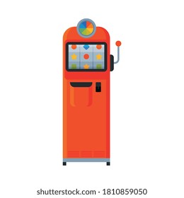 Arcade Game Machine, Gaming Amusement Machinery Vector Illustration