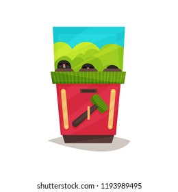 Arcade game machine with hammer vector Illustration on a white background