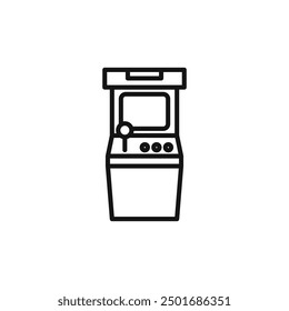 Icono de la máquina de juego de arcade aislado sobre fondo blanco