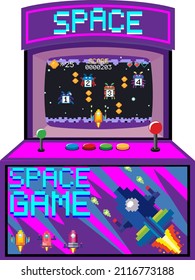 Arcade game machine isolated illustration