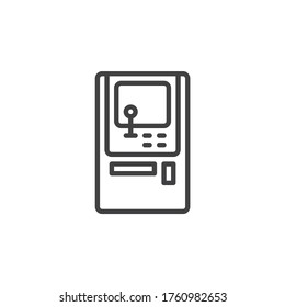 Arcade game machine line icon. linear style sign for mobile concept and web design. Arcade Video Game outline vector icon. Symbol, logo illustration. Vector graphics