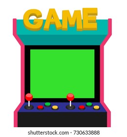 Arcade Game Machine old school retro 80s cabinet vector on white background