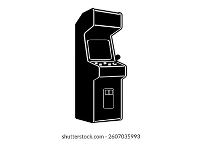 Arcade Game Machine Silhouette Clipart, Video Gaming Machine Vector