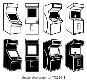 Arcade Game Machine Vector Illustration Silhouette