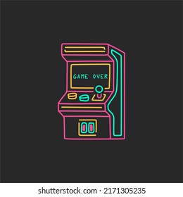 arcade game machine vector logo design with cyberpunk color, suitable use for symbol, icon and element design to describe games