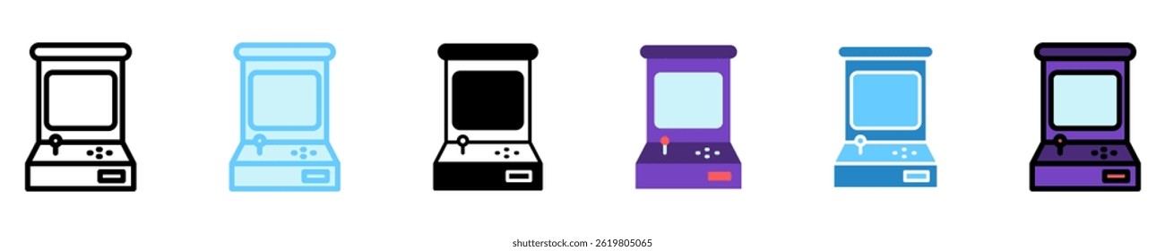 Arcade Game multi style, mini illustration icon. use for modern concept, print, UI, UX kit, web and app development. Vector EPS 10, related to entertainment, festival, funfair and hobbies