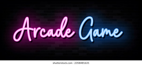 Plantilla de diseño de vectores para rótulos de neón de juego de arcade