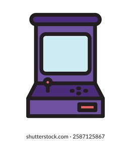 Arcade Game outline color, mini illustration icon. use for modern concept, print, UI, UX kit, web and app development. Vector EPS 10, related to entertainment, festival, funfair and hobbies.