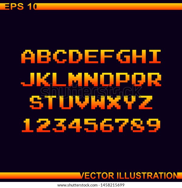 Arcade Game Pixel Alphabet Font Numberspixel Stock Vector (Royalty Free ...