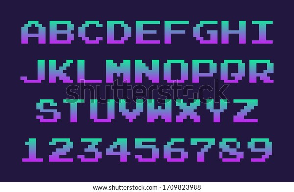 Arcade Game Pixel Alphabet Stereoscopic Font Stock Vector (Royalty Free ...