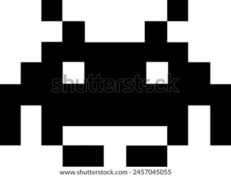 Arcade game pixel monsters characters. Retro video game vector silhouettes of aliens, space invaders, robots, zombies and viruses personages. 8 bit pixel art monsters with antennas and tentacles