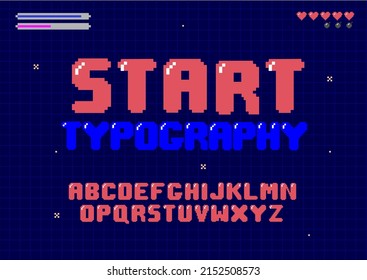 arcade game pixelated typography design vector, illustration