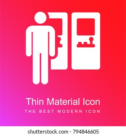 Arcade game red and pink gradient material white icon minimal design