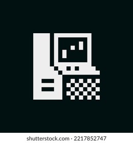 Arcade Game Retro Machine Classic Video Games. Pixel Art Icon. Old Gaming Machine Isolated Vector Illustration. 1-bit Sprite. Cartoon Style.