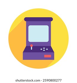 Arcade Game rounded color, mini illustration icon. use for modern concept, print, UI, UX kit, web and app development. Vector EPS 10, related to entertainment, festival, funfair and hobbies.