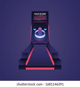 Arcade Game, Skeet Ball, Vintage Retro Game, Vector Illustration Background