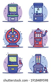 arcade game vector cartoon illustration