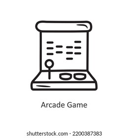 Ilustración de diseño de iconos de contorno vectorial de juego de arcada. Símbolo de juego en el fondo blanco Archivo EPS 10