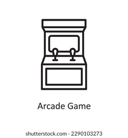 Arcade Game Vector Outline icon Design illustration. Gaming Symbol on White background EPS 10 File