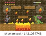 Arcade game world and pixel scene design