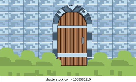 Arcade game world and pixel scene Background 