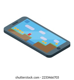 Arcade gameplay icon isometric vector. Game play. Mobile team