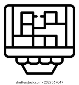 Arcade gameplay icon outline vector. Game machine. Button menu