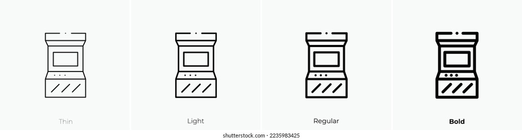 arcade icon. Thin, Light Regular And Bold style design isolated on white background
