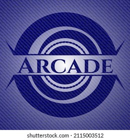 Arcade con textura jean. Ilustración vectorial. Detallado. 