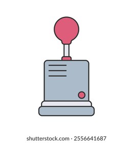 Arcade Joystick Icon Illustration with bright color palette in flat design style. Perfect for game themed designs and projects.
