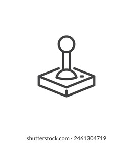 Arcade Joystick line icon. linear style sign for mobile concept and web design. Game joystick outline vector icon. Controller symbol, logo illustration. Vector graphics