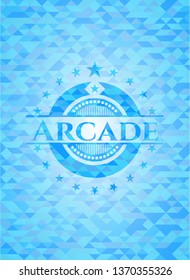 Arcade light blue mosaic emblem