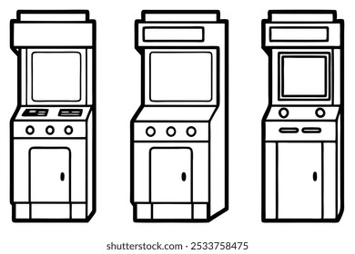 Arcade line art illustration showcasing retro gaming style (3)