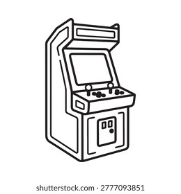 Arcade line art vector machine icon on white background Design for gaming entertainment