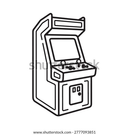 Arcade line art vector machine icon on white background Design for gaming entertainment